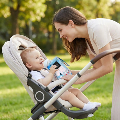 chauffe biberon rechargeable portable avec biberon avec bébé dans la poussette
