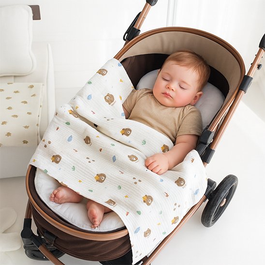 couverture poussette suave avec bébé dans la poussette
