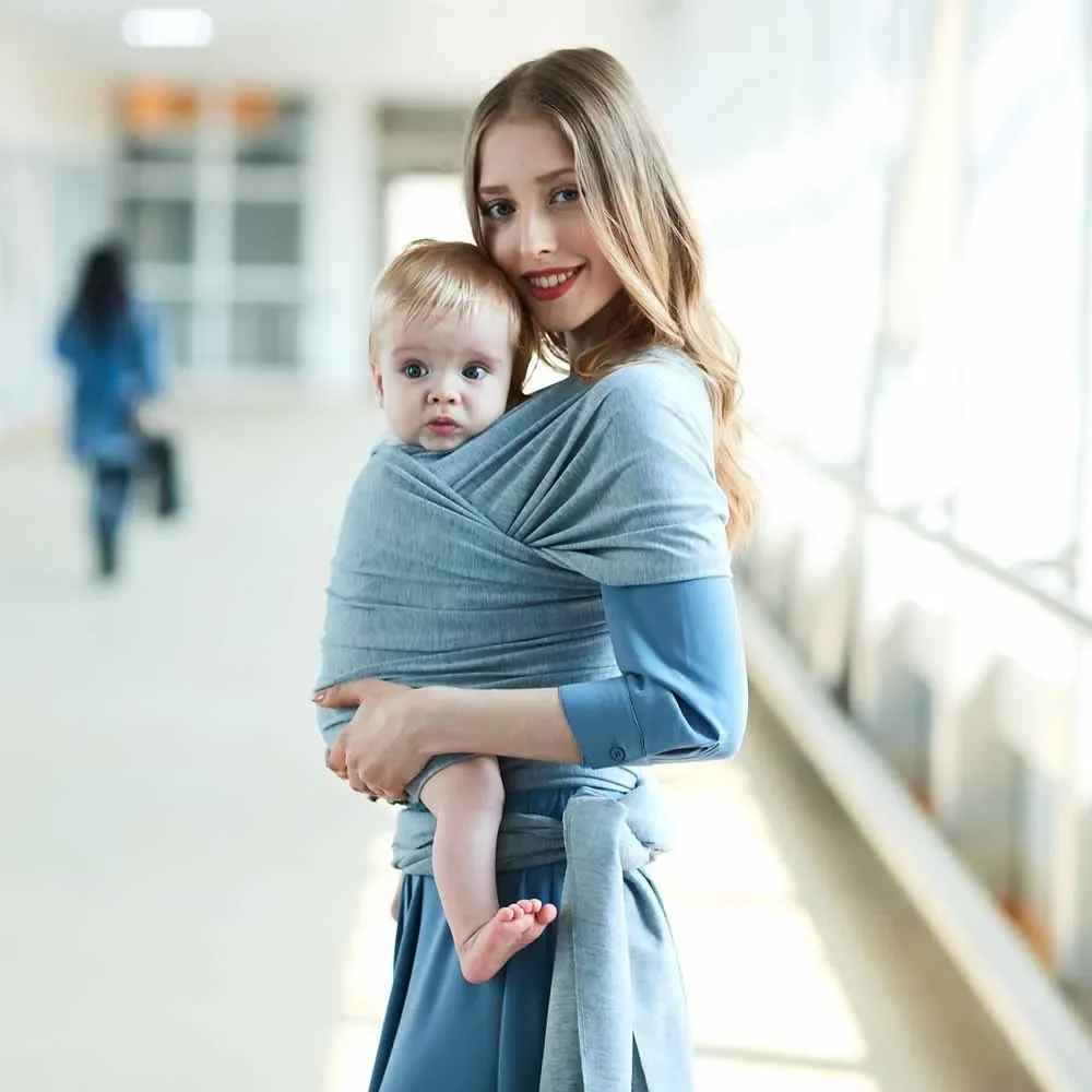 écharpe de portage bébé coton extensible avec bébé