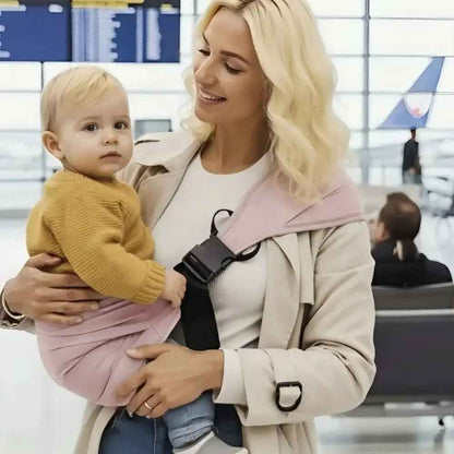 écharpes de portage installrapide avec bebe et maman à l'aeroport