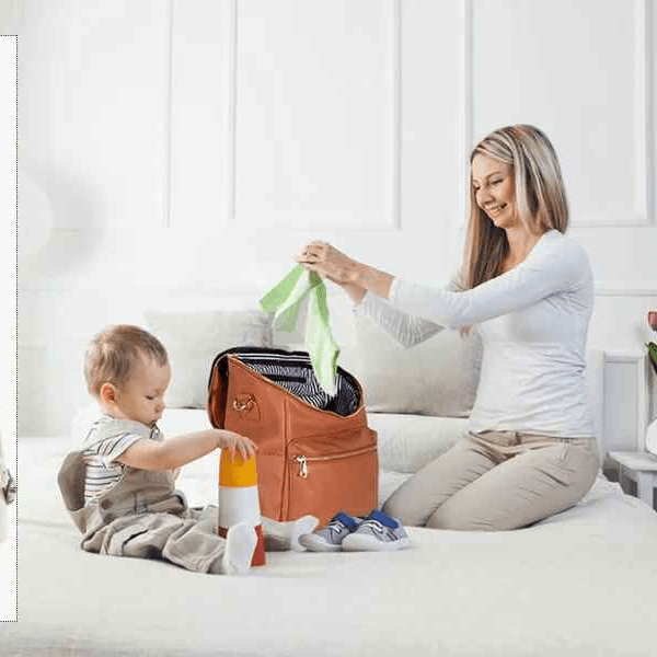 Grand sac à langer imperméable | Marron - Havre Bébé