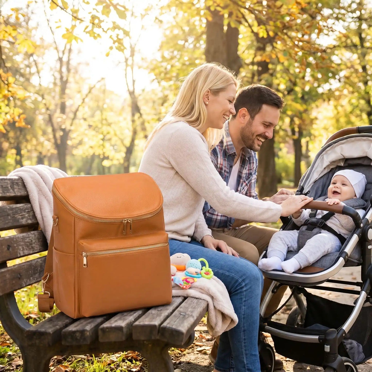 Grand sac à langer imperméable | Marron - Havre Bébé