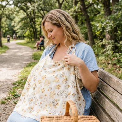 maman et bébé avec cape d'allaitement bebe chic discrétion 