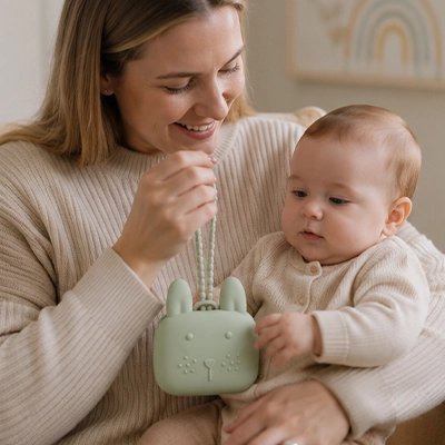 maman porte boite a tetine​ hygiénique avec bébé 