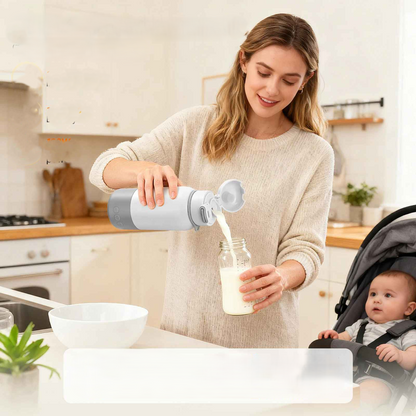 maman porte chauffe lait portable easyuse et biberon avec bebe