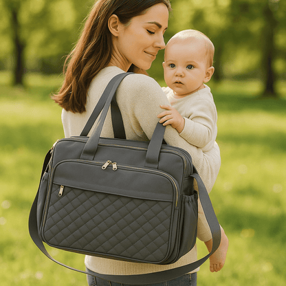 maman porte sac a langer octopoche avec bébé