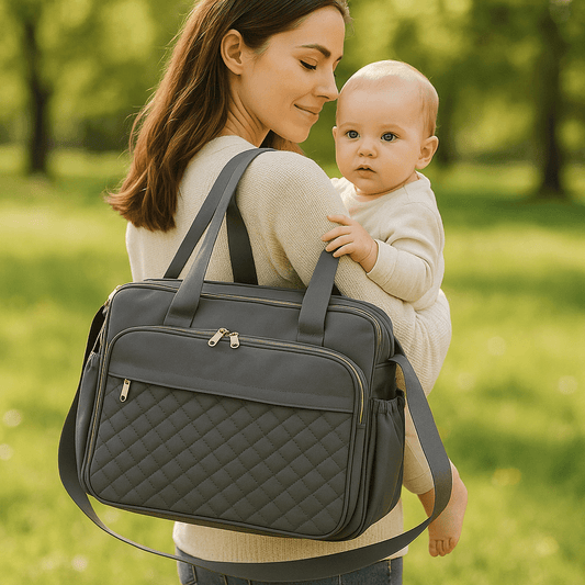 maman porte sac a langer octopoche avec bébé