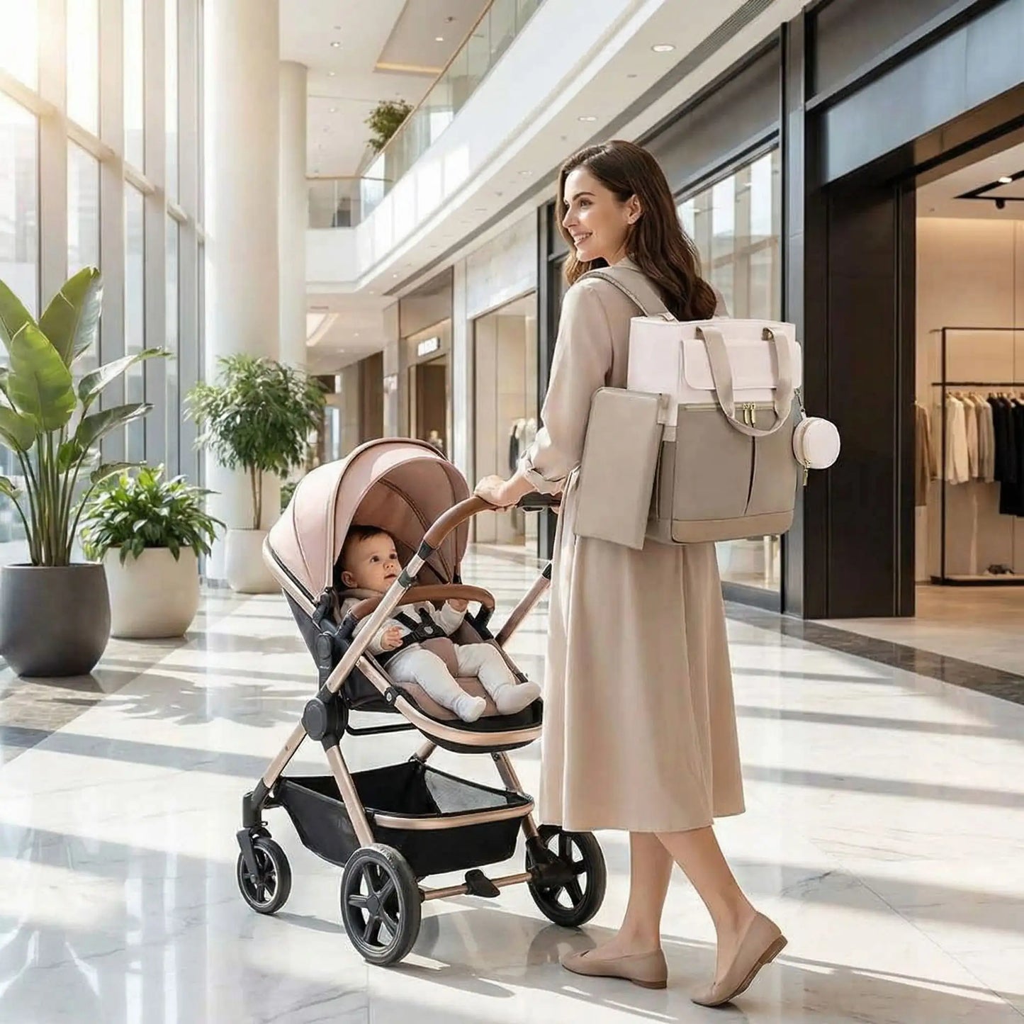maman porte sac a langer impermeable élégant avec poussette