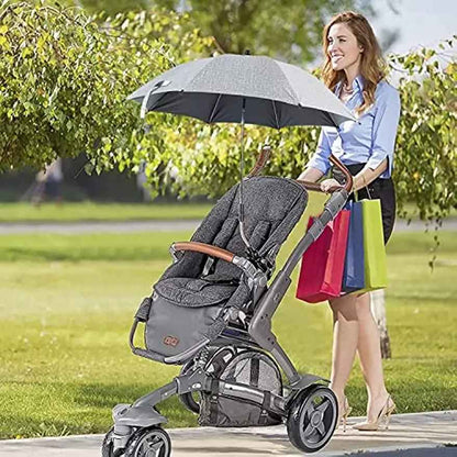 maman pousse la poussette avec ombrelle poussette universelle protect