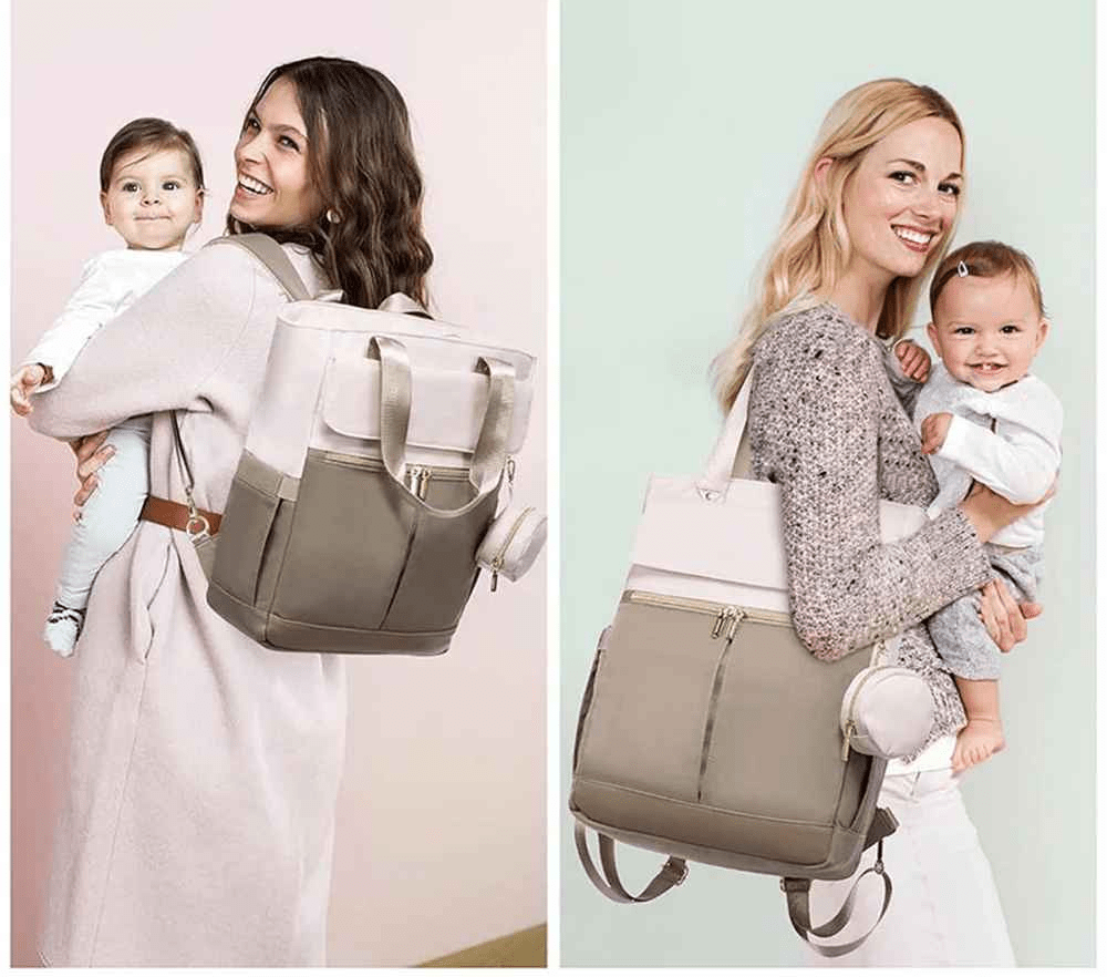 mamans portent sac a langer impermeable élégant avec leurs bébés