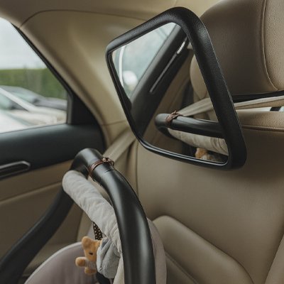 miroir voiture bébé vision idéal fixé sur appui-tête