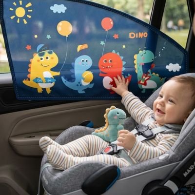 pare soleil pour bebe optimale sur vitre avec bébé