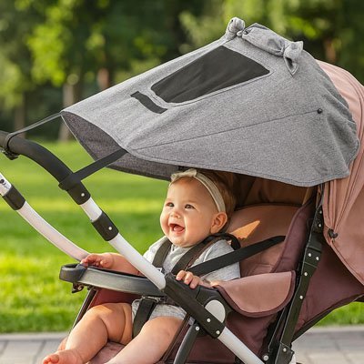Pare soleil poussette | Ajustable - Havre Bébé