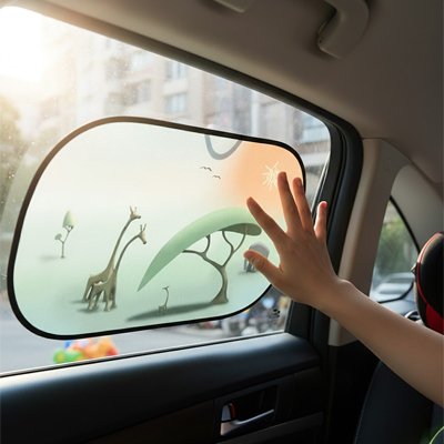 pare soleil voiture idéal fixé sur vitre d'auto