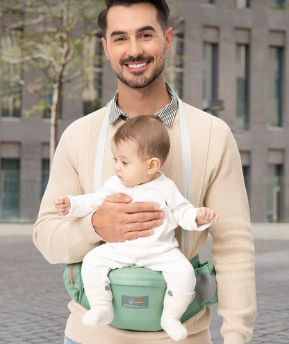 porte bébé ergonomique airgreen avec bébé et papa