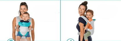 porte bébé physiologique comfort position dorsale et dorsale avant