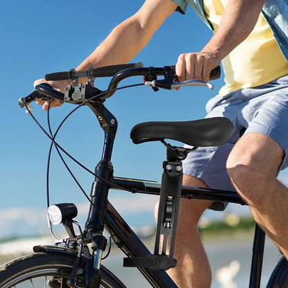 porte velo bebe ultrasécurisé fixé sur le vélo avec papa