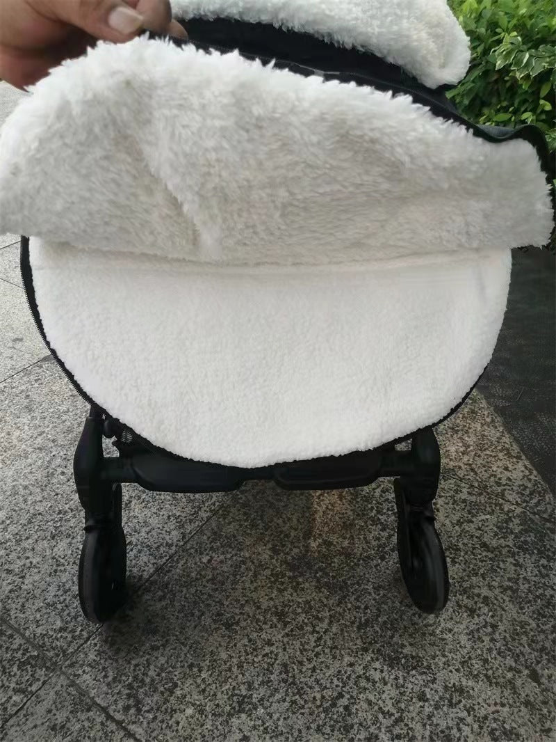 poussette chancelière coupe - vent hivernale ouverture en bas