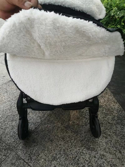 poussette chancelière coupe - vent hivernale ouverture en bas