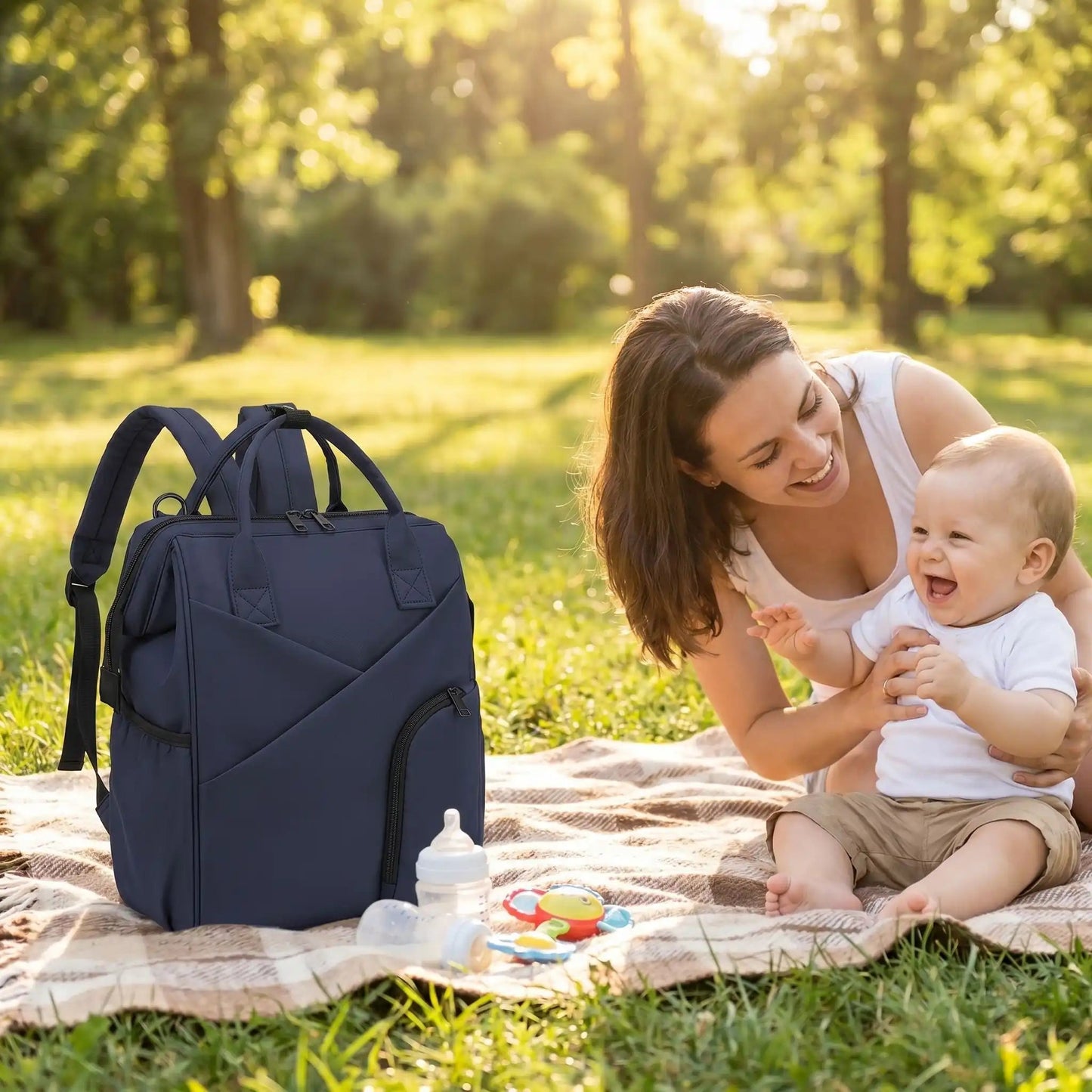 SAC A DOS A LANGER CHIC | Bleu - Havre Bébé