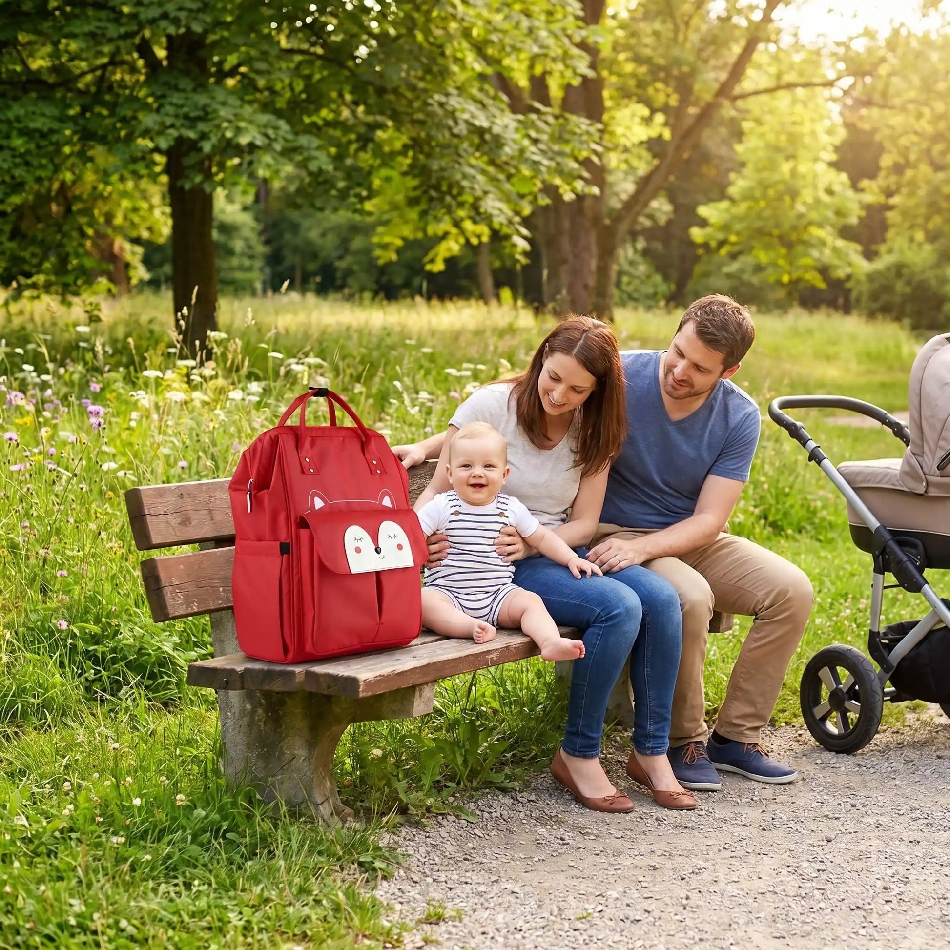 SAC A LANGER BABY CHIC ROUGE | SunRise - Havre Bébé