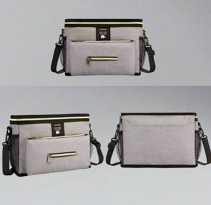 sac a langer grand babytravel gris différentes angles de vue