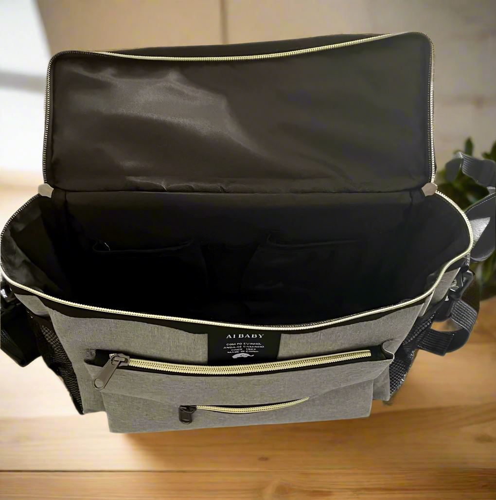 sac a langer grand babytravel gris l'intérieur