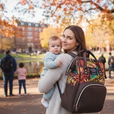 sac a langer organisation élégante avec maman et bébé