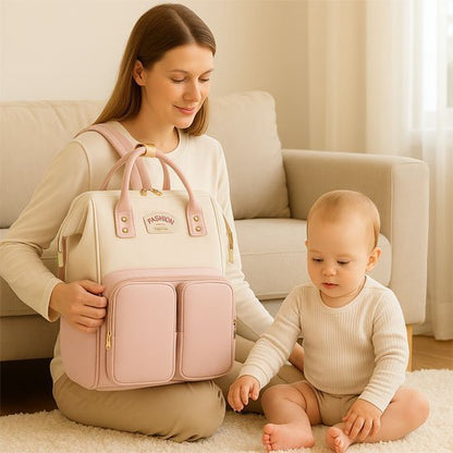  sac à langer organisé & élégant avec maman et bébé sur le tapis 