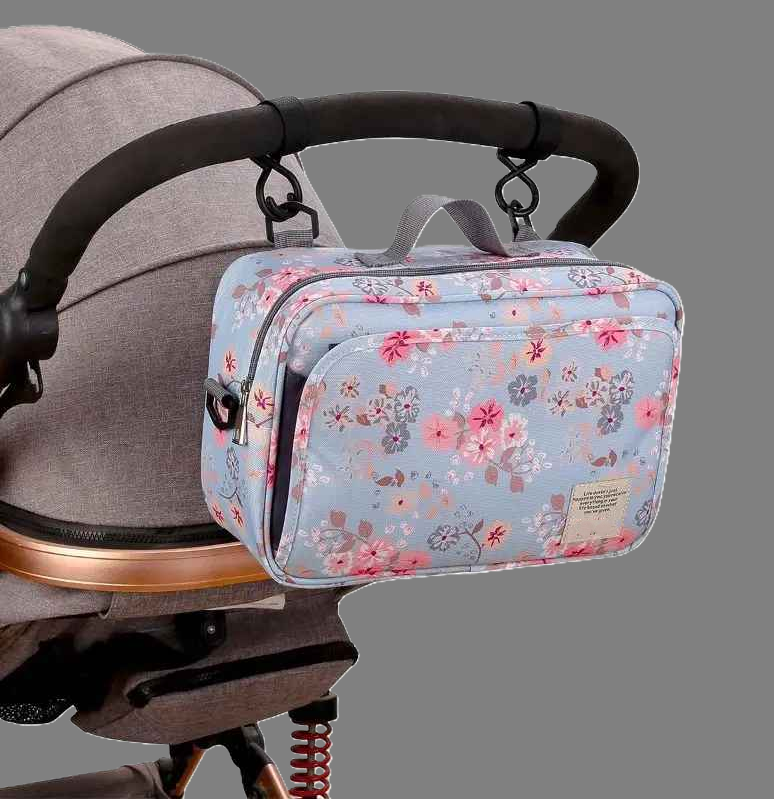 sac a langer happy chic babybag fleurs attaché à la poussette