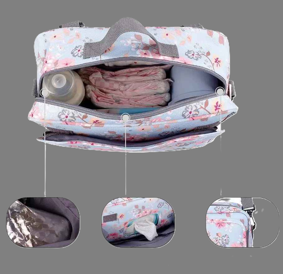 sac a langer happy chic babybag fleurs capacité intérieur 