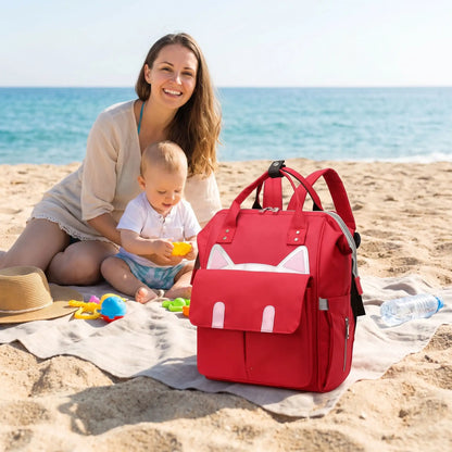 sac a langer urban chic parent sur la plage avec maman et bébé
