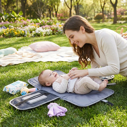 Tapis à langer nomade avec poche | Flèches - Havre Bébé