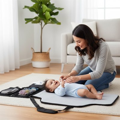 Tapis à langer nomade avec rangement | Hygiénique - Havre Bébé