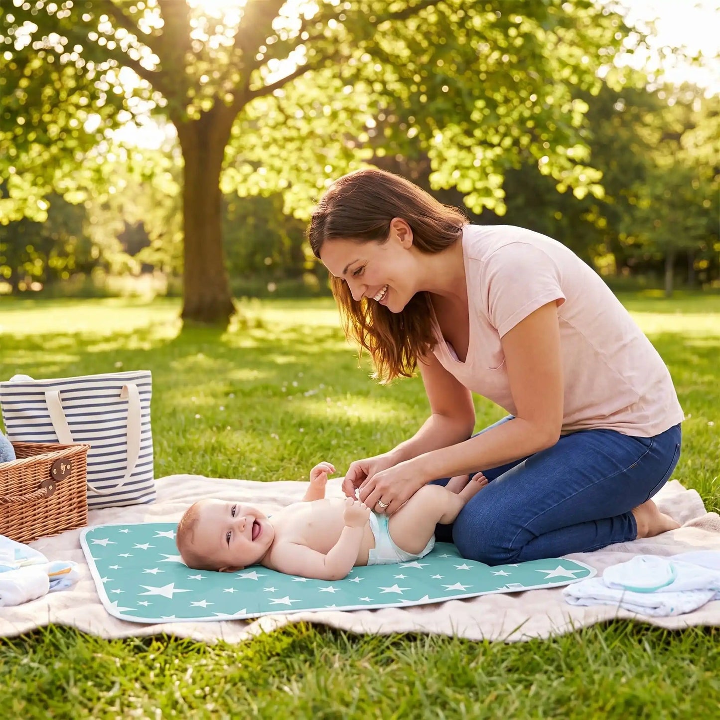 Tapis à langer nomade imperméable | Lavable - Havre Bébé