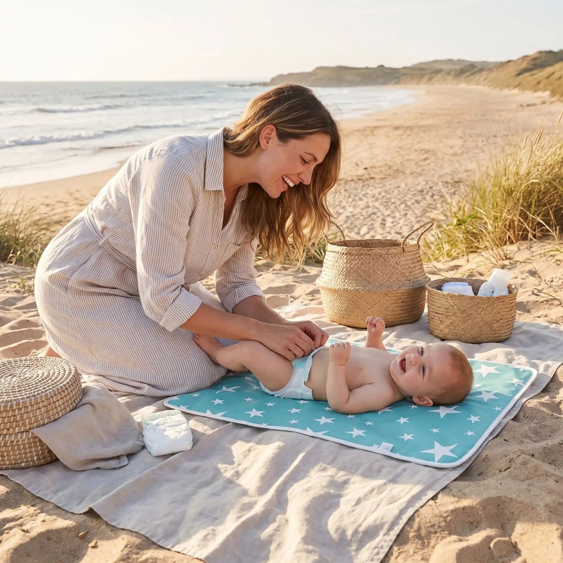 Tapis à langer nomade imperméable | Lavable - Havre Bébé