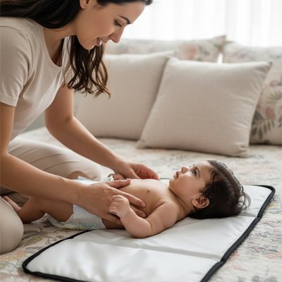 Tapis nomade à langer | Pliable - Havre Bébé