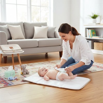 Tapis nomade à langer | Pliable - Havre Bébé